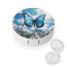 Contact Lens Case Blue Butterfly And Clouds Portable Travel Contact Lens Box Contact Lens Storage Box