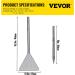 VEVOR SDS Max Tile Thinset Removal Tool with Bull Point Hammer Steel Chisel Bit | 5.9 x 15.7 Floor Scraper - Buy Online on GoSupps.com
