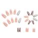 24pcs Glitter Silver Square False Short French Tip Press on Nails with Leaf Patterns - Removable Glue-on Full Cover Fake Nails for Women and Girls - Nail Art Accessories - Buy Online on GoSupps.com