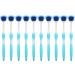 Tongue Cleaner Brush - Silicone Oral Hygiene Tool for Adults | Long Handle - Blue - Buy Online on GoSupps.com