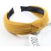 Knotted Headbands For Women Wide Plain Turban Headband Fashion Cross Knot Hair Bands With Solid Colors (Ginger Yellow) - Buy Online on GoSupps.com