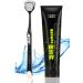 Tongue Cleaner Brush & Probiotic Gel kit - All-In-One Solution for Fresh Breath - Optimal Oral Health Set for Adults Kids Scraper (Black) Black Gel