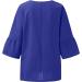 Dark Blue Oversized Cotton Linen Summer Shirt for Women | Half Sleeve | Crewneck Tunic Top | Loose Fit - Buy Online on GoSupps.com