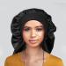 Satin Bonnet for Women 2 Pack - Soft & Elastic Black Leopard Hair Cap - Large Breathable Silky Sleeping Bonnet - Braids Bonnets for Women - Buy Online on GoSupps.com