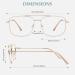 LINVO Classic Metal Frame Eyeglasses - Vintage Aviator Glasses for Men & Women | Prescription-Free Gold Frames - Buy Online on GoSupps.com