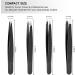 Professional Precision Eyebrow Tweezers Set for Perfectly Shaped Brows - 4-Piece Black Set - Buy Online on GoSupps.com