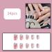 Splicing Flower French Press on Nails with Sequins Charms - Fake Nails for Women | Full Cover Coffin Spring Summer - Buy Online on GoSupps.com