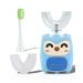 Kids Electric Toothbrush  Toddler Toothbrush U Shaped Kids Toothbrushes Come with 3 Brushing Heads with 5 Ultrasonic Cleaning Modes and Smart Timer IPX7 Waterproof(Light Blue)