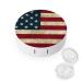 Bagea-Ka American Flag USA Bald Eagle Pattern Contact Lens Case Box Eye Care Kit Holder Mirror Box with Tweezers Remover Tool Solution Bottle for Outdoor Travel & Home