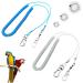 Vogelleine parrot dish leash parrot anti bite bird dishes 5m parrot foot chain adjustable parrot training rope bird dishes (2 pieces) (blue and white)