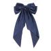 Satin Giant Hair Bow French Barrette Clip - Navy Blue Women's Hair Accessory - Buy Online on GoSupps.com