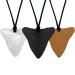 Panny & Mody 3 Pack Shark Tooth Sensory Chew Necklace for Kids Designed for Teething Autism Biting Chewing - Silicone Oral Sensory Chewy Teether Pendant Jewelry for Boys and Girls Black Beige Pearl
