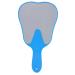 4 Color Cute Tooth Shaped Mirror Handpiegel made of plastic patient viewing mirror Oral Clinic Gift for Women Children (Blue)