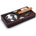 Smoking Set/Cigar Accessories Cigar Ashtray Compact Cigar Box Cigar Set with Cigar Cutter and Cigar Punch Decorative Box Brown - Buy Online on GoSupps.com