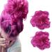iLUU Hot Pink Color Messy Hair Bun Chignons Synthetic Hair Extensions Wavy Updo Scrunchy Hairpieces Hair Extension for Beauty Women Girls Ladies Party Cosplay 2pcs #8D #8D-hot pink