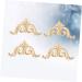 Alipis 4pcs Furniture Ornament Flower Corner Wooden Carving Corner Decals Unpainted Frames Cabinet Flowers - Buy Online on GoSupps.com