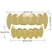 18k Gold Plated Teeth - Shiny 6 Teeth Top and 6 Bottom Set Mouth - Gold Grills for Your Teeth | Rapper Costume Teeth Accessories for Men and Women A: Golden fangs - Buy Online on GoSupps.com