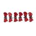 JUSTFOX - 6 x mini hair clips in heart shape with rhinestones (red)