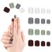 Siusiu 96 piece of artificial nails press on space colorful acrylic full cover matt top coat nail for hairdressers and diy covered gel nail art short false tips sets for women and girls (gray)