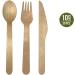 Birch Wood Forks (10 ea) + Spoon(10 ea) + Knife(10 ea) Combo Pack | 30 Pieces - Eco-Friendly Disposable Biodegradable Cutlery Set Combo 30 - Buy Online on GoSupps.com