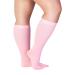 Zeta Plus Size Leg Sleeve Support Socks - The Wide Calf Compression Socks Men and Women Love for Its Amazing Fit, Cotton-Rich Comfort, Graduated Compression & Soothing Relief, 1 Pair, XXXXL, Pink 4XL Pink