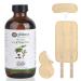 Organic Castor Oil Cold Pressed Glass Bottle((8fl.oz/237ml) Castor Oil Pack Wrap Organic Cotton Reusable for Neck Chest & Abdomen