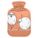 Heat bottle with reference 1 l of durable warm-up bag for handwheel warmer shoulder and neck pain cramps heating press and heat therapy pattern of funny sheep animal white