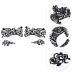 KALLORY 5 Pairs Temporary Lace Eye Tattoos for Halloween Party - Black - Buy Online on GoSupps.com