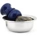 Premium Blue Shaving Set - 3-Blade Razor Real Badger Hair Brush Bowl & Stand | International Shipping - Buy Online on GoSupps.com