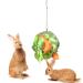 Fewao Stainless Rabbits Feeding Grass Ball Sphere Treat Hay Feeder Dispenser Hanging Ball Rabbit Chinchilla Guinea Pig Chicken Toys for Small Animals