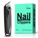 Jenney Slanted Edge Nail Clippers with Catcher  Diagonal Nail Clippers Sharp Stainless Steel Fingernail and Toenail Cutters  Professional No Splash Nail Trimmer Clippers with File for Women and Men