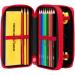 FC Bayern Munich Double Case - Stripes - Red-White Filled Pencil Case with Bookmark | Shop FCB Merchandise - Buy Online on GoSupps.com