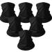 Amzkoi multifunction cloth Bandanas loop scarf 6 pieces of necker men sport multifunction breathable windproof windproof hose scarf for motorcycle hiking bike ride black