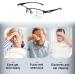 Progressive Multifocus Reading Glasses for Men - Blue Light Blocking Anti-Glare Fashion Half Frame (Black Size 2.0x) - International Shipping Available - Buy Online on GoSupps.com