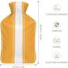 Hot Water Bottle with Lid - Stripe Rubber Hot Water Bag for Pain Relief & Cramps | Ideal Foot Warmer & Hot/Cold Therapy | International Shipping - Buy Online on GoSupps.com