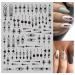 Geometric Heart & English Letter Nail Art Stickers - 6 Sheets - Buy Online on GoSupps.com