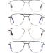 Koosufa Retro Pilot Reading Glasses - Anti Blue Light Metal Frame Strength 1.0-4.0 Unisex Fashion - Shop Now! - Buy Online on GoSupps.com