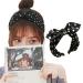 Hair Band for Women Girls Ladies Head Band Polka Dot Hair Bow for Women Rabbit Ears Headband for Women Bow Headbands for Girls (Black)