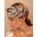 Deniferymakeup Rhinestone Wedding Hair Accessory Crystal Headband for Bride Crystal Leaves Hairstyles for Wedding