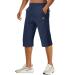 TACVASEN Men's Quick Dry Hiking 3/4 Long Capri Shorts Zipper Pockets Blue 32