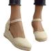 Elegant Women's Summer Wedge Sandals Casual Roman Style Thick Sole Beige Perfect for 3.5 UK Size - Buy Online on GoSupps.com