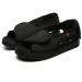 ZJING Womens Wide Diabetes Shoes Open Toe Diabetic Slippers Adjustable Orthopedic Wide Width Walking Shoes for Arthritis Edema 8 Black