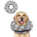 Supet Rewrise Dog inflatable freak for dogs and cats Alternative after the operation adjustable comfortable protective collar for pet (gray paw L) L (neck circumference: 27.9-35.6cm) gray