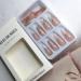 French Tip Press on Nails - Long Gold Foil Square Shape Reusable Gel Nails - 24 Pcs Glossy Nude Stick-On Nails for Women & Girls - Buy Online on GoSupps.com