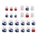 4th Of July Press On Nails | Short Square Flag Fake Nails | 24 Nails Stars And Stripes Short Square Fake Nails For Nail Salon