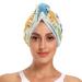 Blue Yellow Dinosaur Hair Towel 2 Pack Super Absorbent Hair Drying Towel Quick Dry Hair Turbans Head Towel with Button Twisty Wrap for Women Girls
