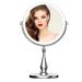 WIZCHARK 9 Large Lighted Makeup Mirror  1X/10X Magnifying Vanity Mirror with 3 Colors Dimmable Lightning  60 LED Lights  360 Rotation Double Sided Standing Desk Mirror Silver 9 Inch