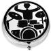 Drummer Round Pill Box - 3 Compartment Mini Decorative Portable Travel Organizer for Vitamins & Medicine - Buy Online on GoSupps.com