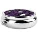 Purple Black Goth Mini Round Pill Box | 3 Compartment Portable Pill Organizer for Travel Home & Office - Buy Online on GoSupps.com