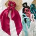 Hair Scarf Scrunchies Bow Scrunchies for Hair Chiffon Floral Scarf BowPonytail Holder for Women Girls (liangA) - Buy Online on GoSupps.com